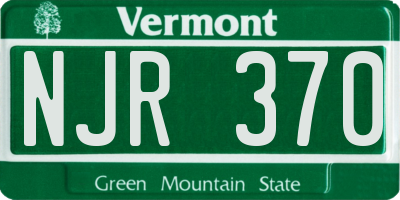 VT license plate NJR370