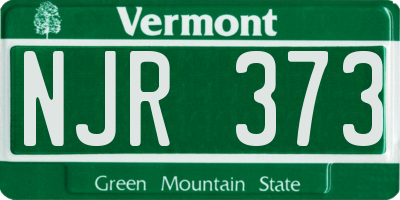 VT license plate NJR373