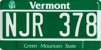 VT license plate NJR378