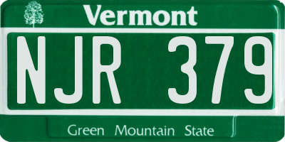 VT license plate NJR379