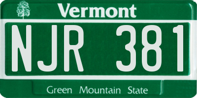 VT license plate NJR381