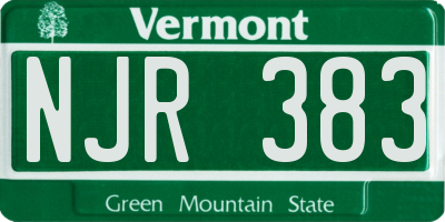 VT license plate NJR383