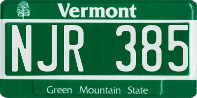 VT license plate NJR385