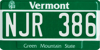 VT license plate NJR386