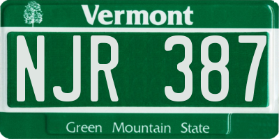 VT license plate NJR387