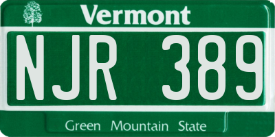 VT license plate NJR389