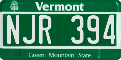 VT license plate NJR394