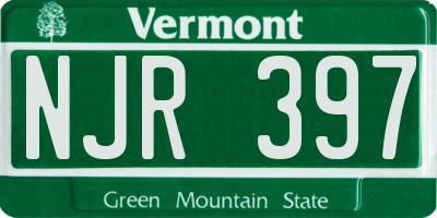 VT license plate NJR397