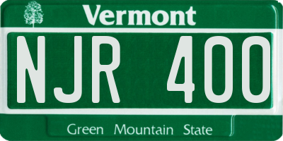 VT license plate NJR400