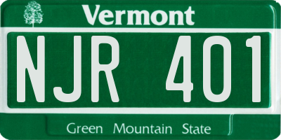 VT license plate NJR401