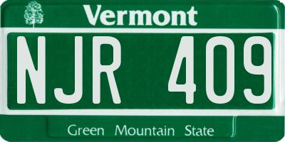 VT license plate NJR409