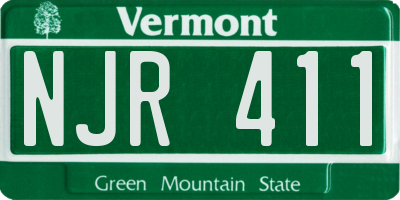VT license plate NJR411