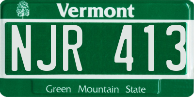 VT license plate NJR413