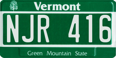 VT license plate NJR416