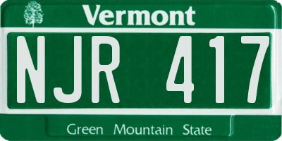 VT license plate NJR417