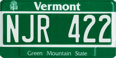 VT license plate NJR422