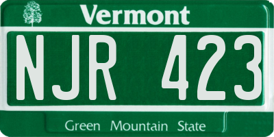 VT license plate NJR423