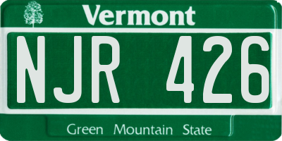 VT license plate NJR426