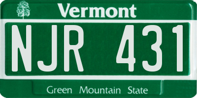 VT license plate NJR431
