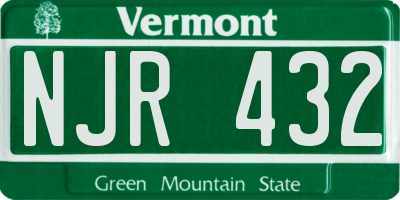 VT license plate NJR432
