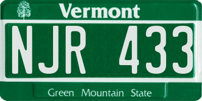 VT license plate NJR433