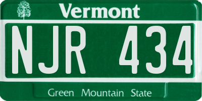VT license plate NJR434