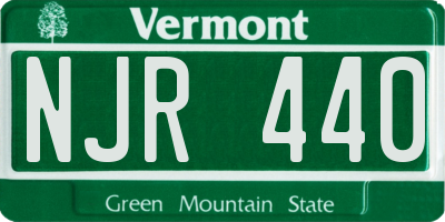 VT license plate NJR440