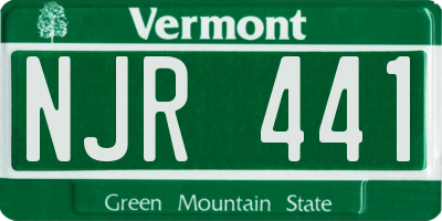 VT license plate NJR441
