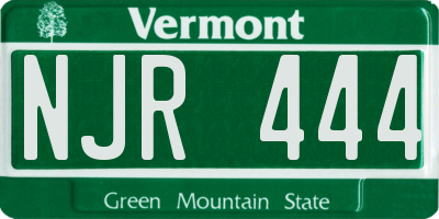 VT license plate NJR444