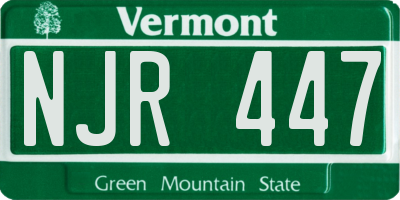 VT license plate NJR447