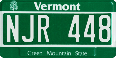 VT license plate NJR448
