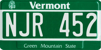 VT license plate NJR452