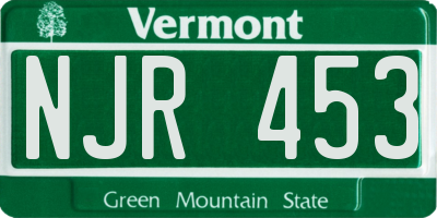 VT license plate NJR453