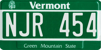 VT license plate NJR454