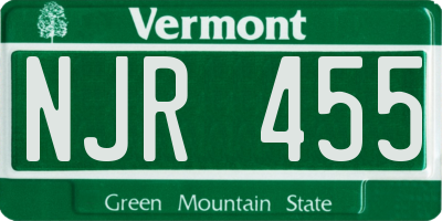 VT license plate NJR455