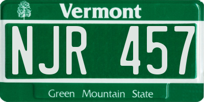 VT license plate NJR457