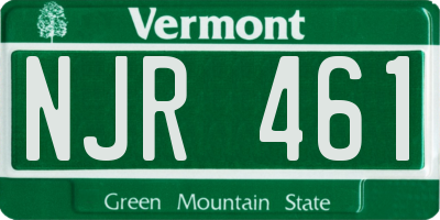 VT license plate NJR461
