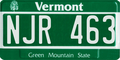 VT license plate NJR463