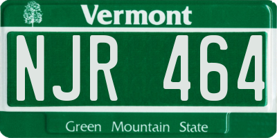 VT license plate NJR464