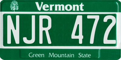 VT license plate NJR472