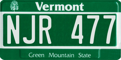 VT license plate NJR477