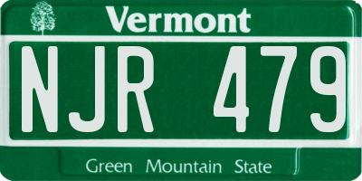 VT license plate NJR479