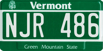 VT license plate NJR486