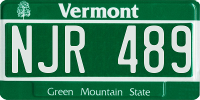 VT license plate NJR489