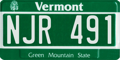 VT license plate NJR491