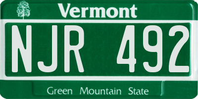 VT license plate NJR492
