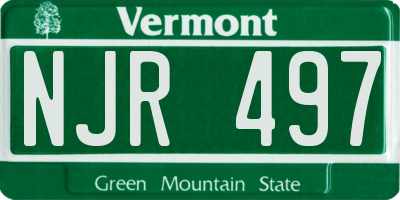 VT license plate NJR497