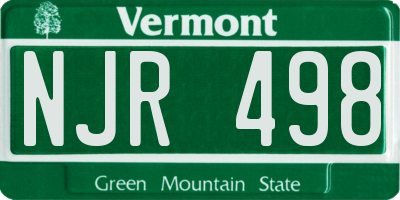 VT license plate NJR498