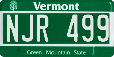 VT license plate NJR499