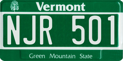 VT license plate NJR501
